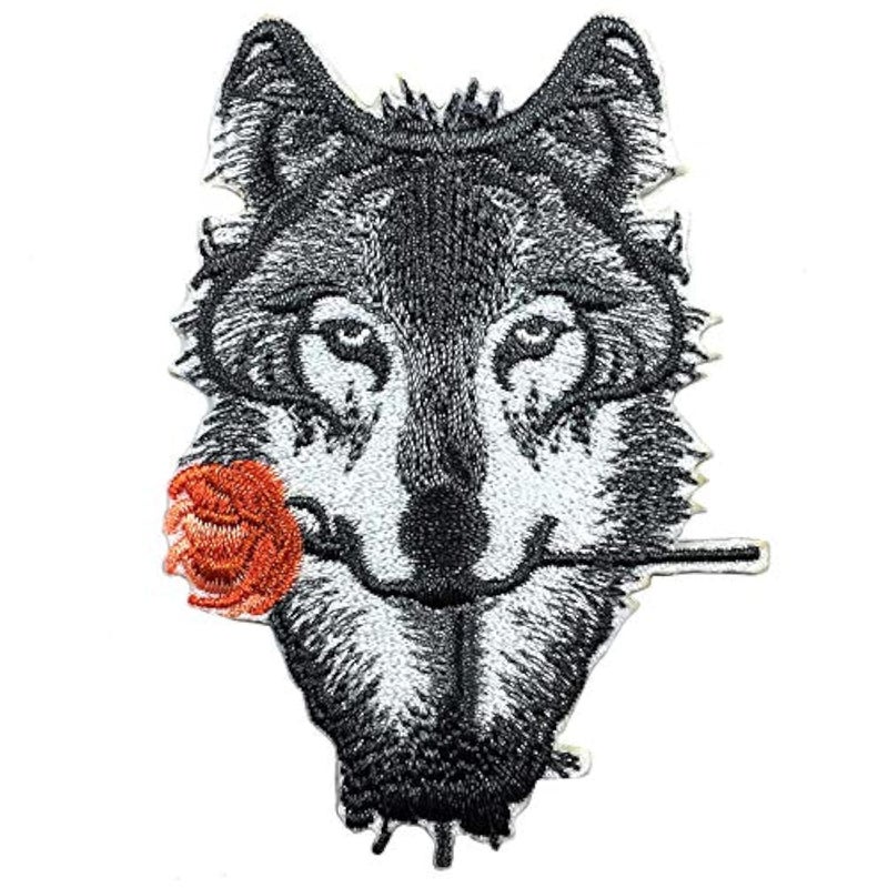 ZOOPOLR 2 Pcs Wolf Patch, Iron On Patches for Backpacks, Hats, DIY Sew on Applique Patch, Vintage Embroidered Patches for Repair Clothes, Jackets, Jeans - Image 1